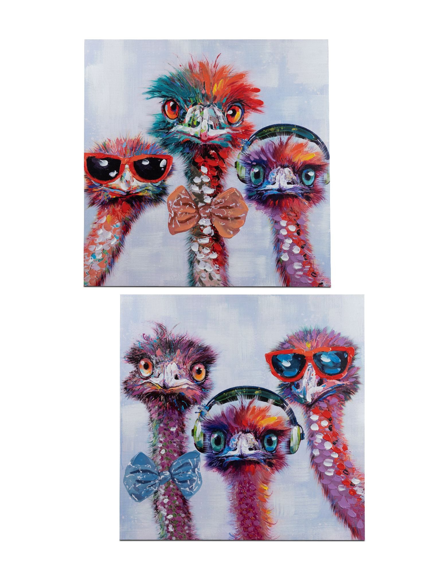 formano Wanddekoobjekt Colors, Farbe: Mehrfarbig, Motiv: Strauße