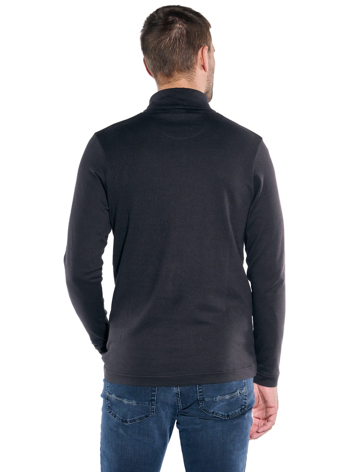 emilio adani Langarmshirt Herren Langarm-Shirt mit Rollkragen, Schwarz günstig online kaufen