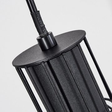 hofstein Pendelleuchte »Pomari« moderne Hängelampe aus Metall/Holz in Schwarz/Natur, ohne Leuchtmittel, verstellbare Höhe max. 90cm, 8xE27