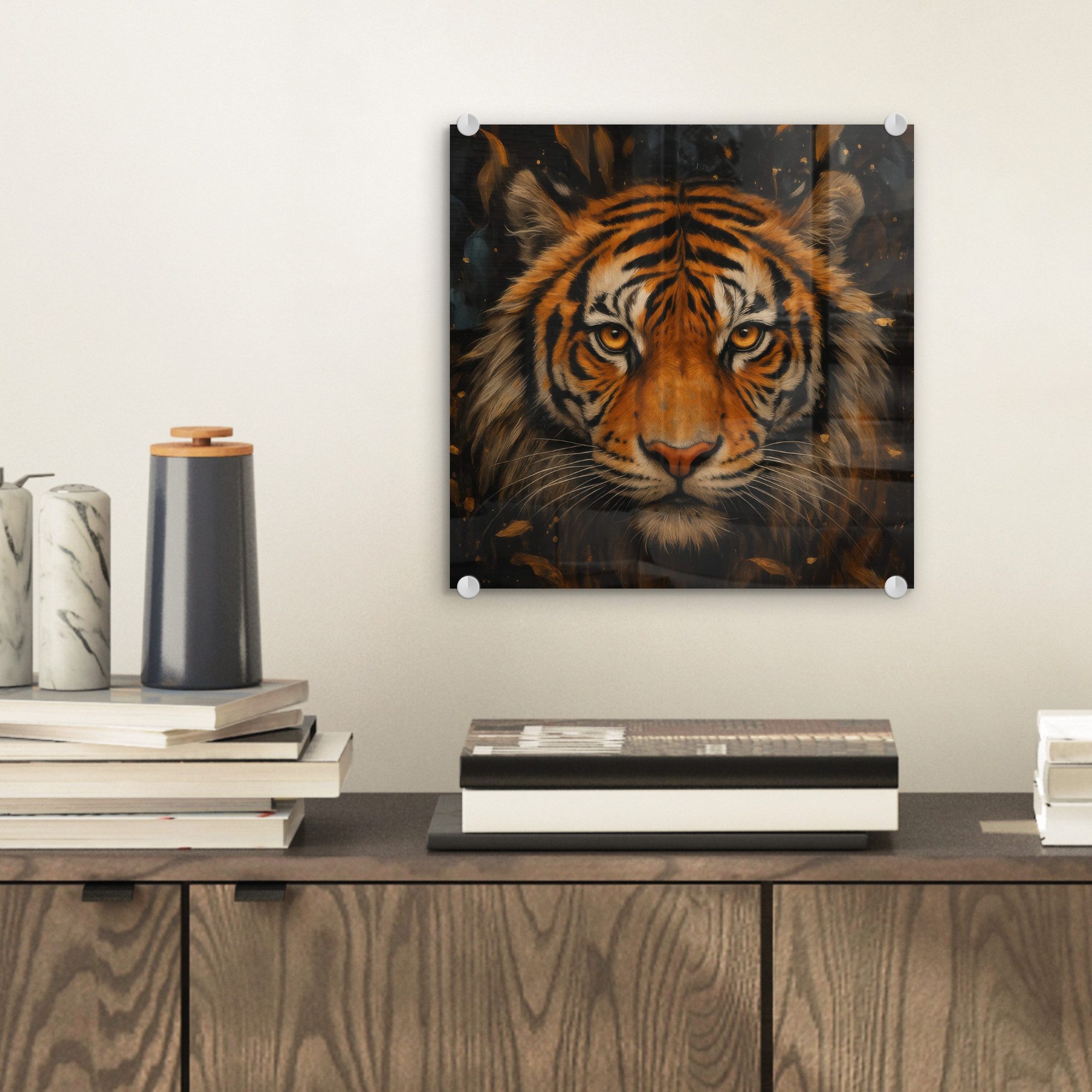 MuchoWow Acrylglasbild Blätter - Tiger - günstig online kaufen
