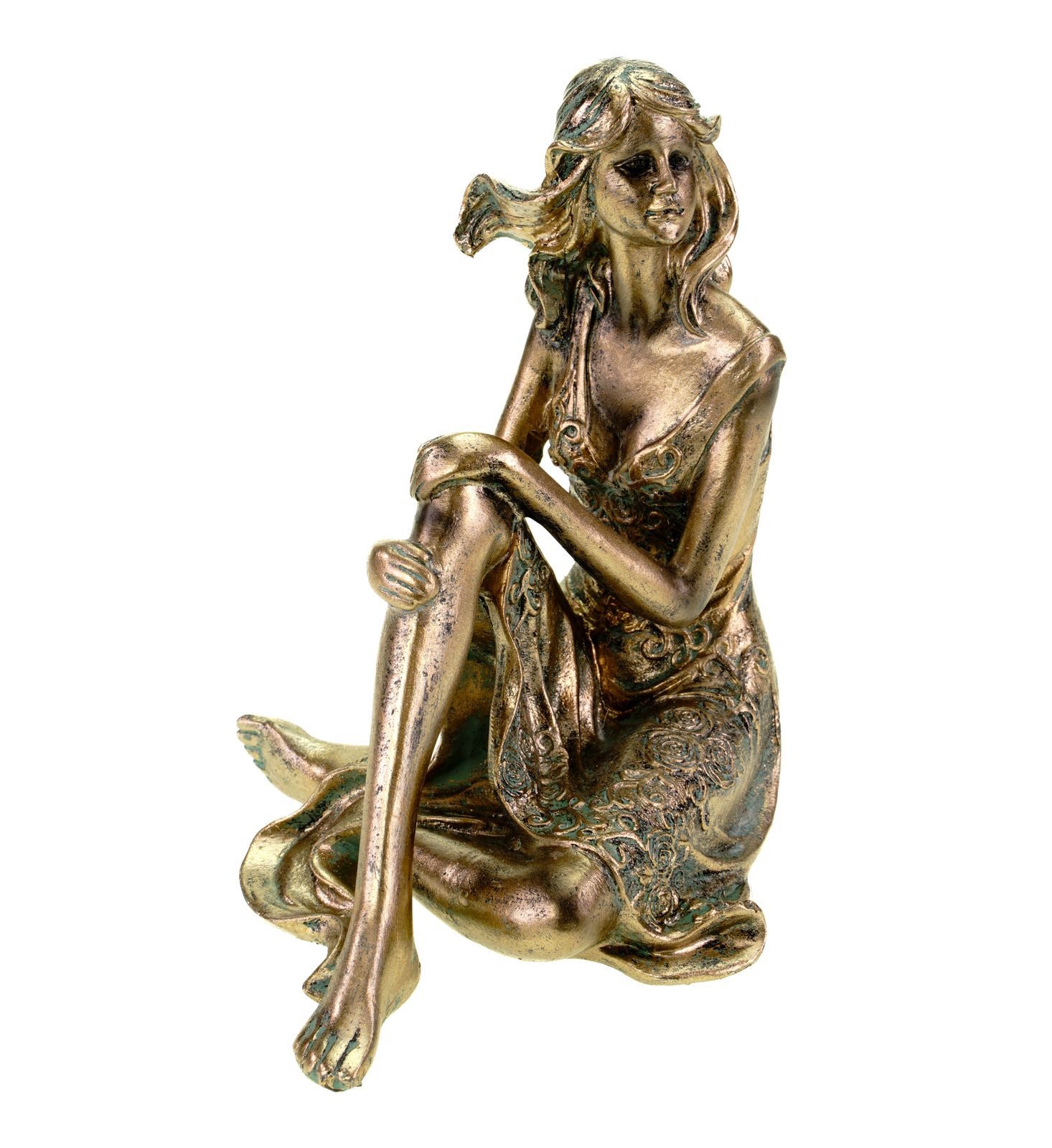 formano Dekofigur Skulptur Dame 17x17cm bronzefarben bronzefarben Frau – Bild 2 von 5