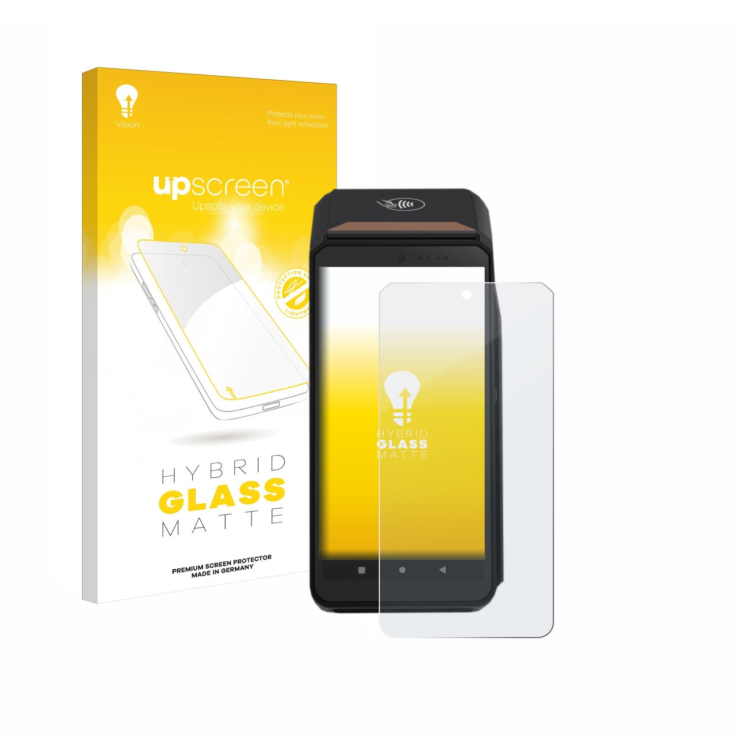 upscreen Displayschutzglas Folie für ingenico Axium DX8000, Schutzfolie Glas Panzer Display Schutz matt