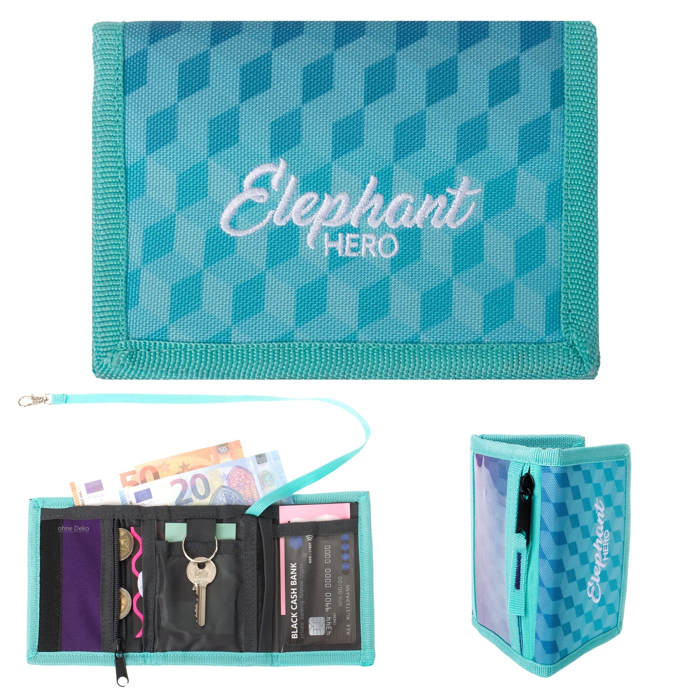 ELEPHANT Geldbörse Mädchen Jungen Hero Signature, Wallet Klettbörse Schülerbörse Schlüsselring Ausweisfach
