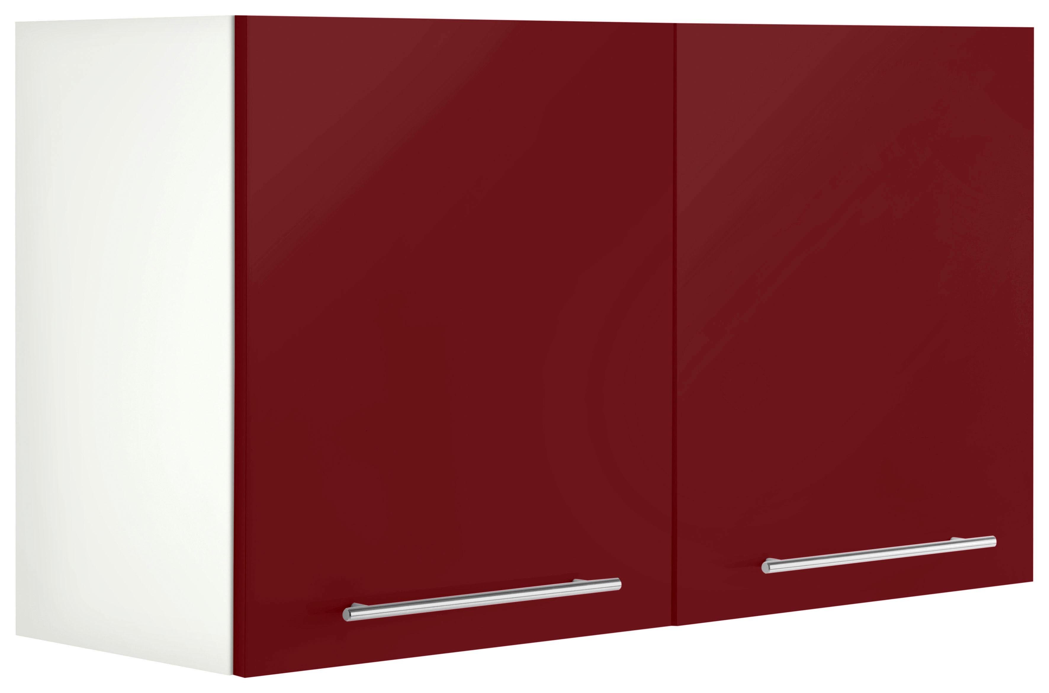 wiho Küchen Hängeschrank Flexi2 Breite 100 cm rot Glanz/weiß