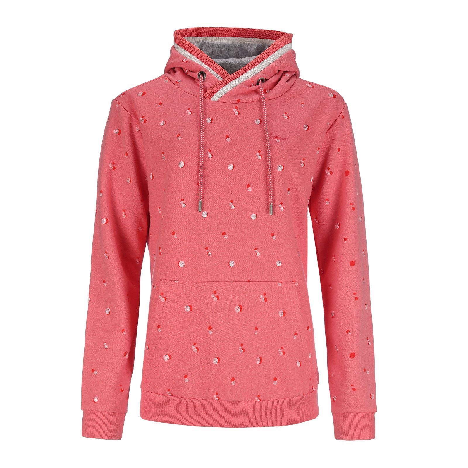 Leitfeuer Kapuzenpullover Damen Sweathoody Allover-Print Muscheln - Hoodie Pullover mit Kapuze