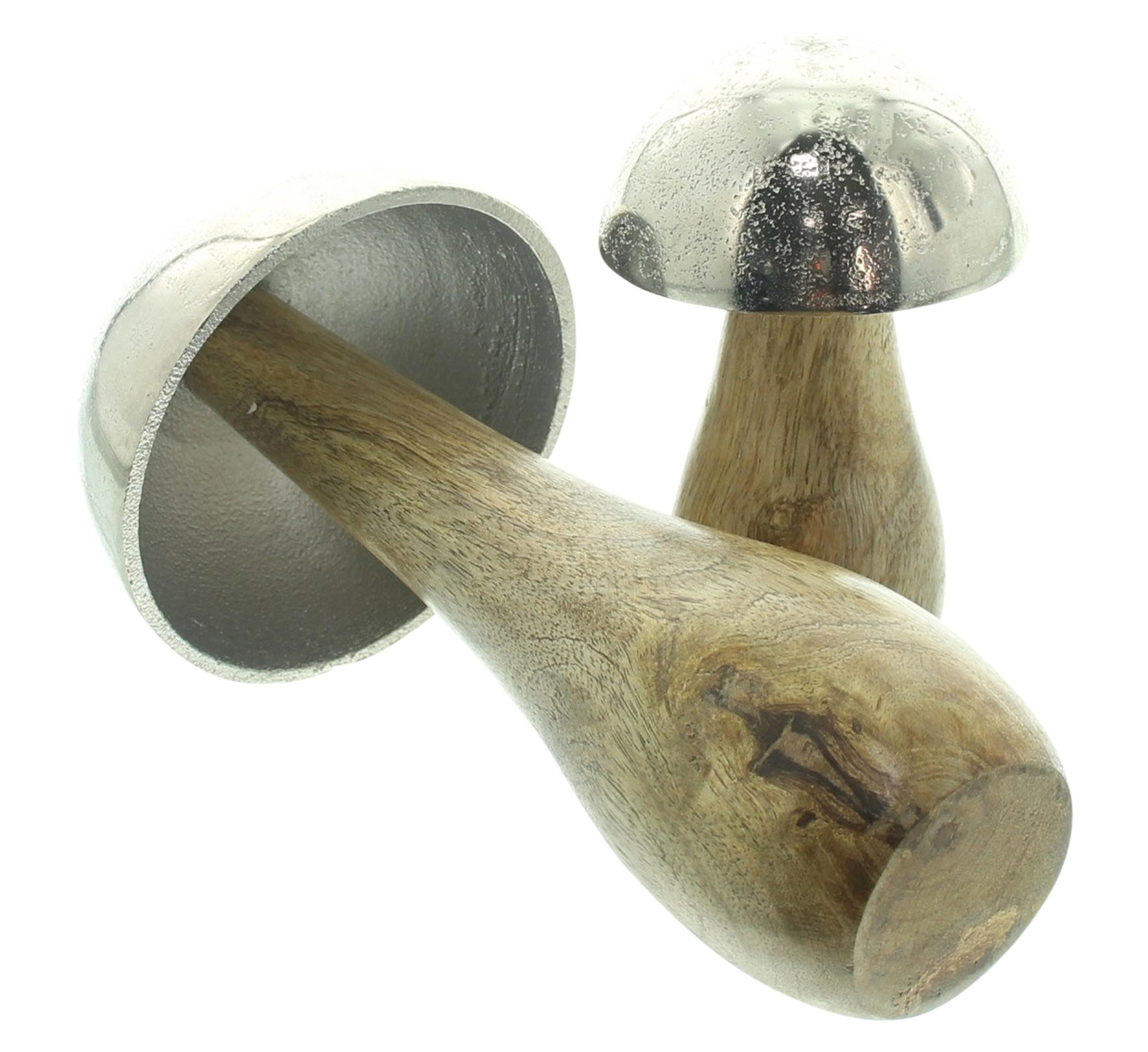 Dekoobjekt Pilz "Mangoholz", 2er Set