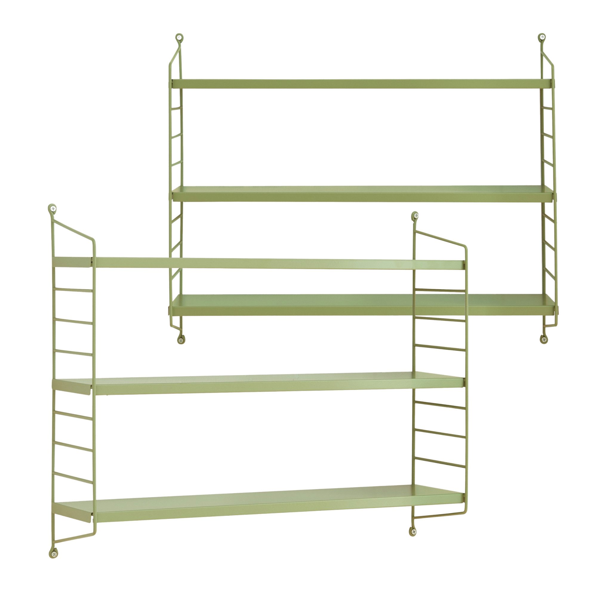 en.casa Wandregal, 2-tlg., »Strängnäs« Olivgrün günstig online kaufen