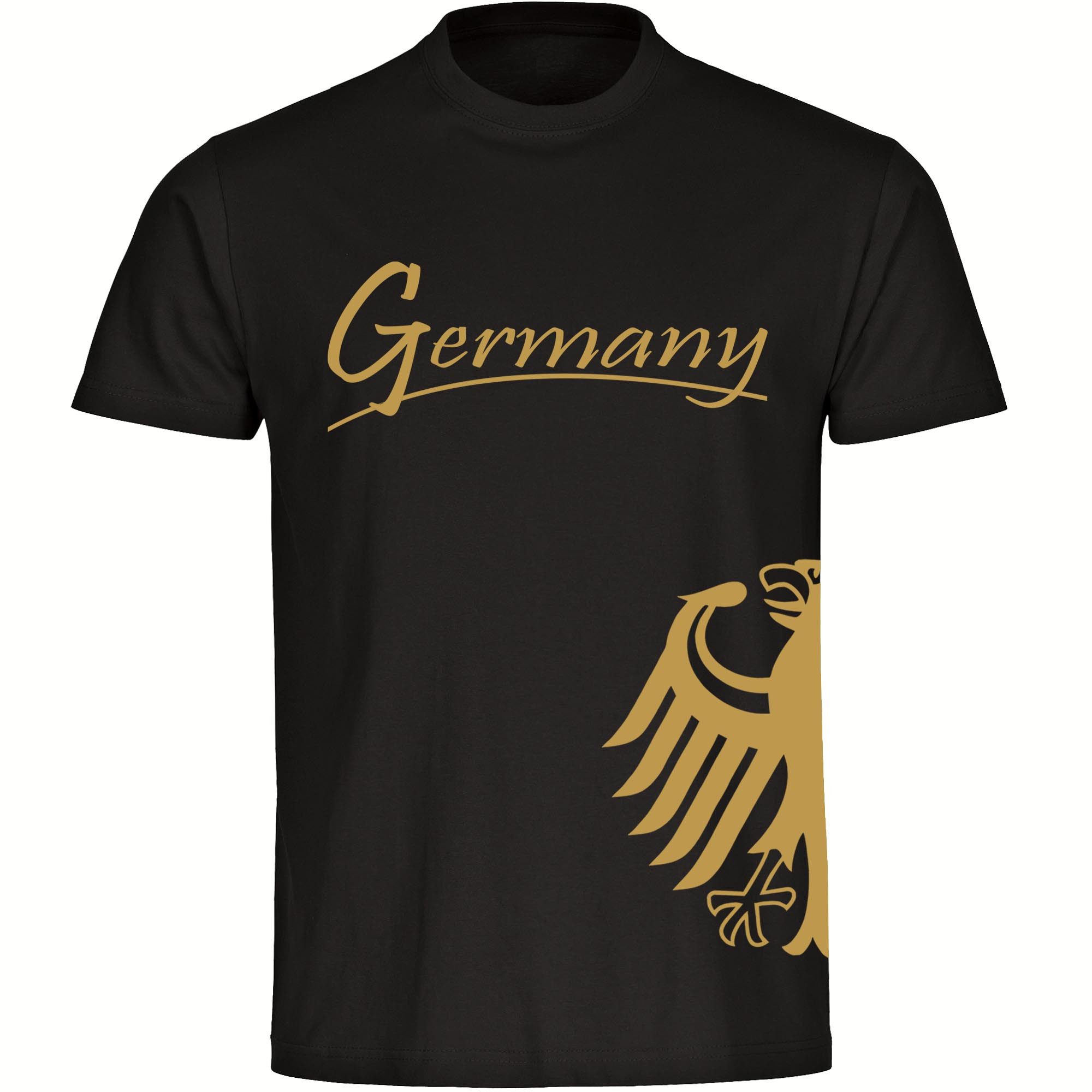 multifanshop T-Shirt Kinder Germany - Adler seitlich Gold - Boy Girl