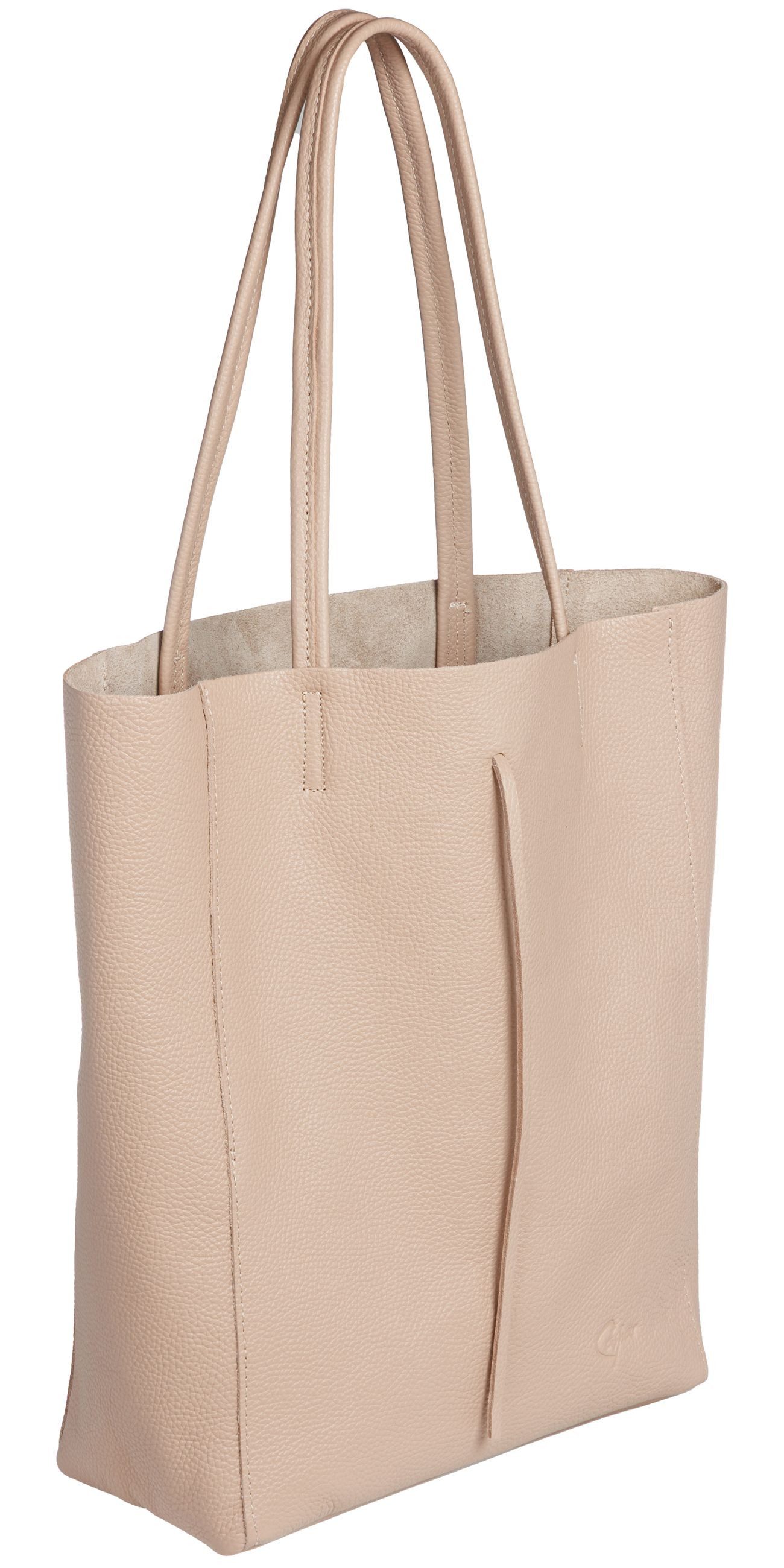 Caspar Schultertasche - Großer Damen Leder Shopper Tasche - CLASSIC LINE - Modell No.780, elegant, robust & unempfindlich - 100% Echtleder - Handmade in Italy – Bild 2 von 5