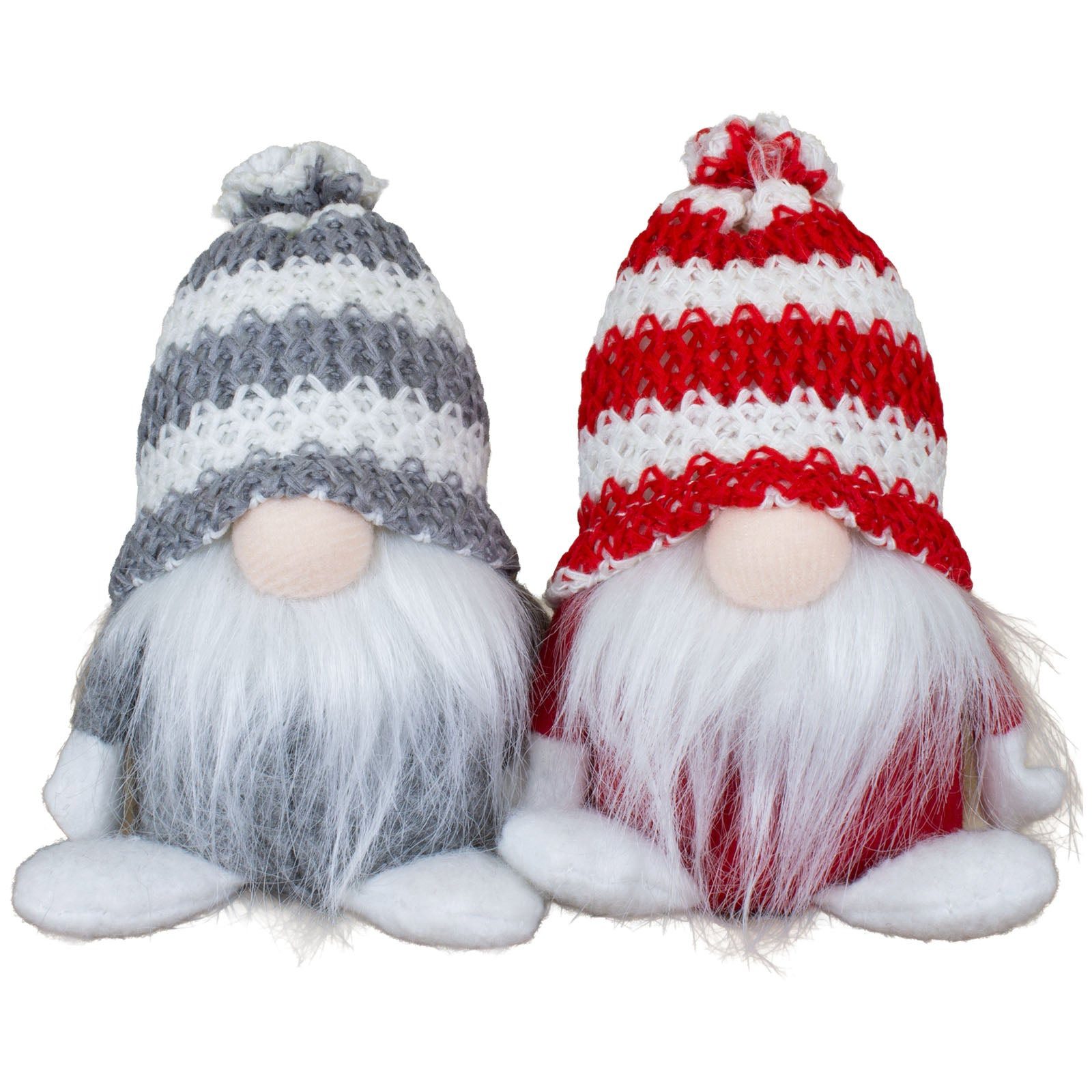 Christmas Paradise Wichtel Gnom sitzend 12cm (2 Designs, 2 St., Dekofigur), Weihnachtswichtel
