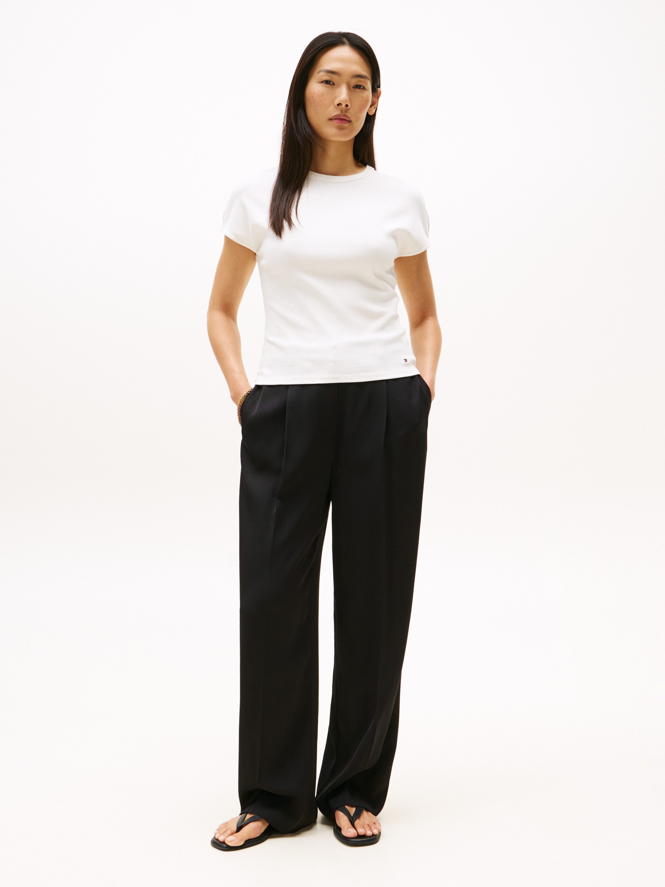 Tommy Hilfiger Kurzarmshirt 5X2 RIB SLIM C-NK CAP SLV TEE günstig online kaufen