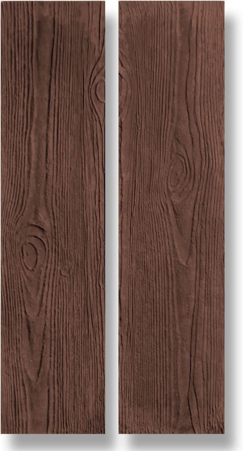 @tec Leichtbeton-Bauplatte Betonform Holzmuster, (2-St), Gießform für Beton Palisade Holzmuster Terrassenplatte