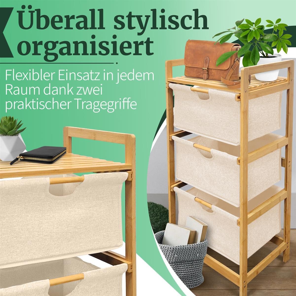 HEIMWERT Wäschekorb Wäschekorb Regal 3 Fächer Wäschesortierer Wäschesammler – Bild 5 von 5