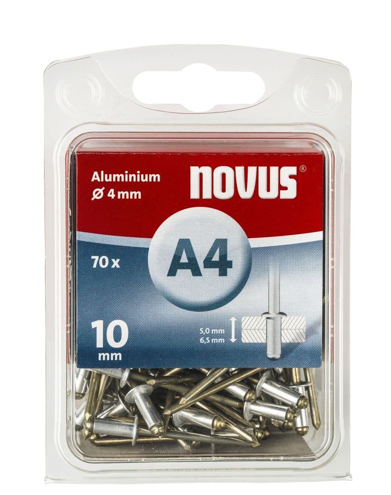 Aluminium NOVUS Blindniete A4/10 Novus Typ Stück 70 Blindnieten