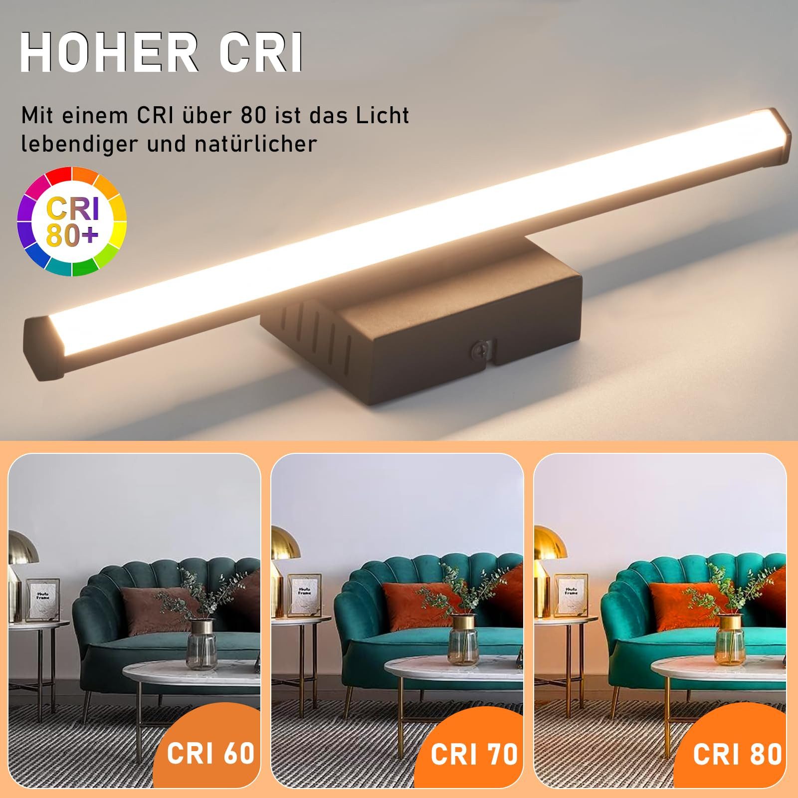 Nettlife LED Wandleuchte Schwarz Modern 6W 3000K Warmweiß für Flur, LED fest integriert, Warmweiß, Wandlicht für Wohnzimmer Schlafzimmer Küche
