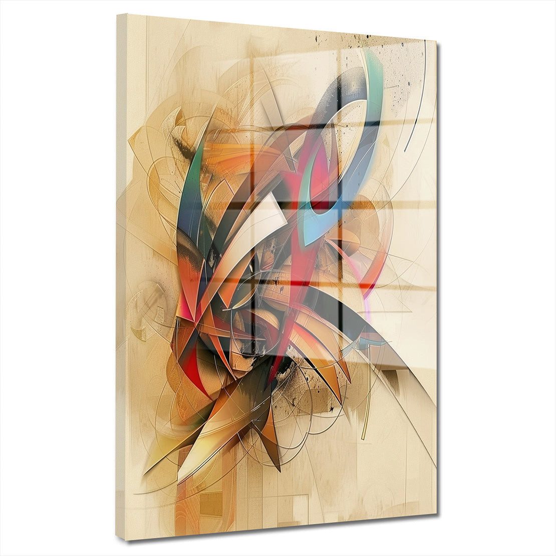 Artedinoi Acrylglasbild Formen Farben Acrylglasbild Wandbild Abstrakt Bunt Modern Deko XXL, Fliessende abstrakte Formen in kraeftigen Farbtoenen.