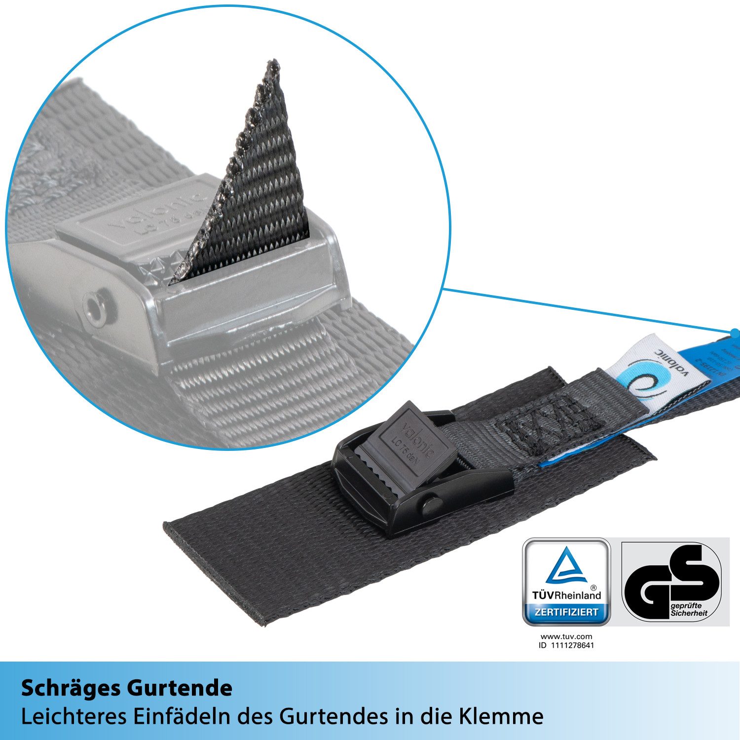 valonic Spanngurt Spanngurte Klemmschloss SG-110 (4 Stück) - HORNET !#Vater #1 (4-St)