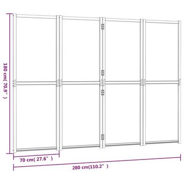 furnicato Raumteiler 4-tlg. Schwarz 280x180 cm