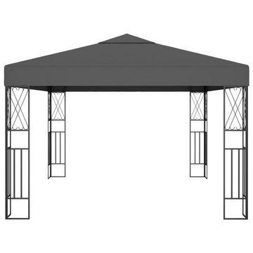 vidaXL Pavillon Pavillon Gartenzelt mit LED-Lichterkette 3x4 m Anthrazit Stoff