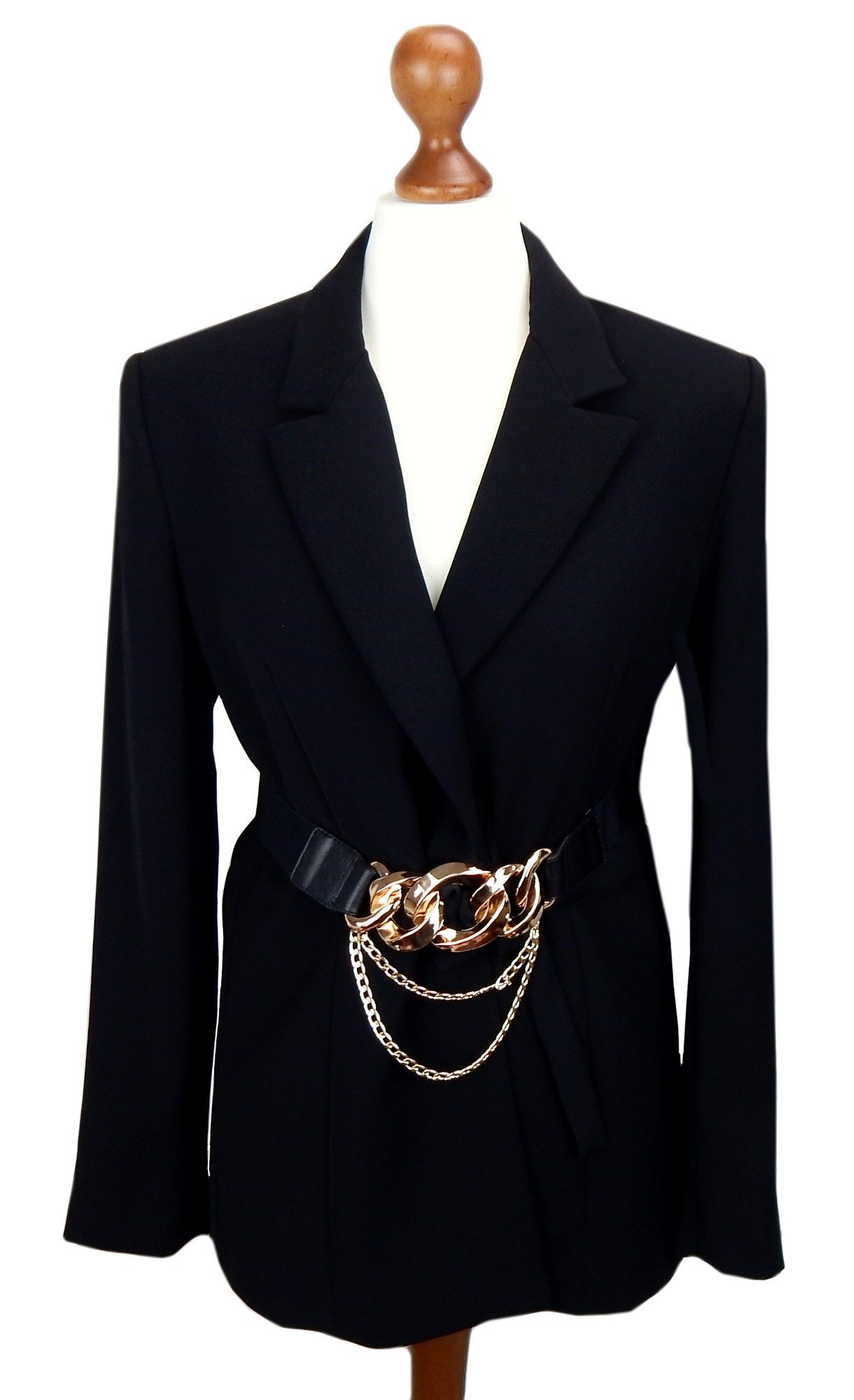 Ella Jonte Stretchgürtel schwarz mit Statementkette gold Newcomer Gürtel 75 günstig online kaufen