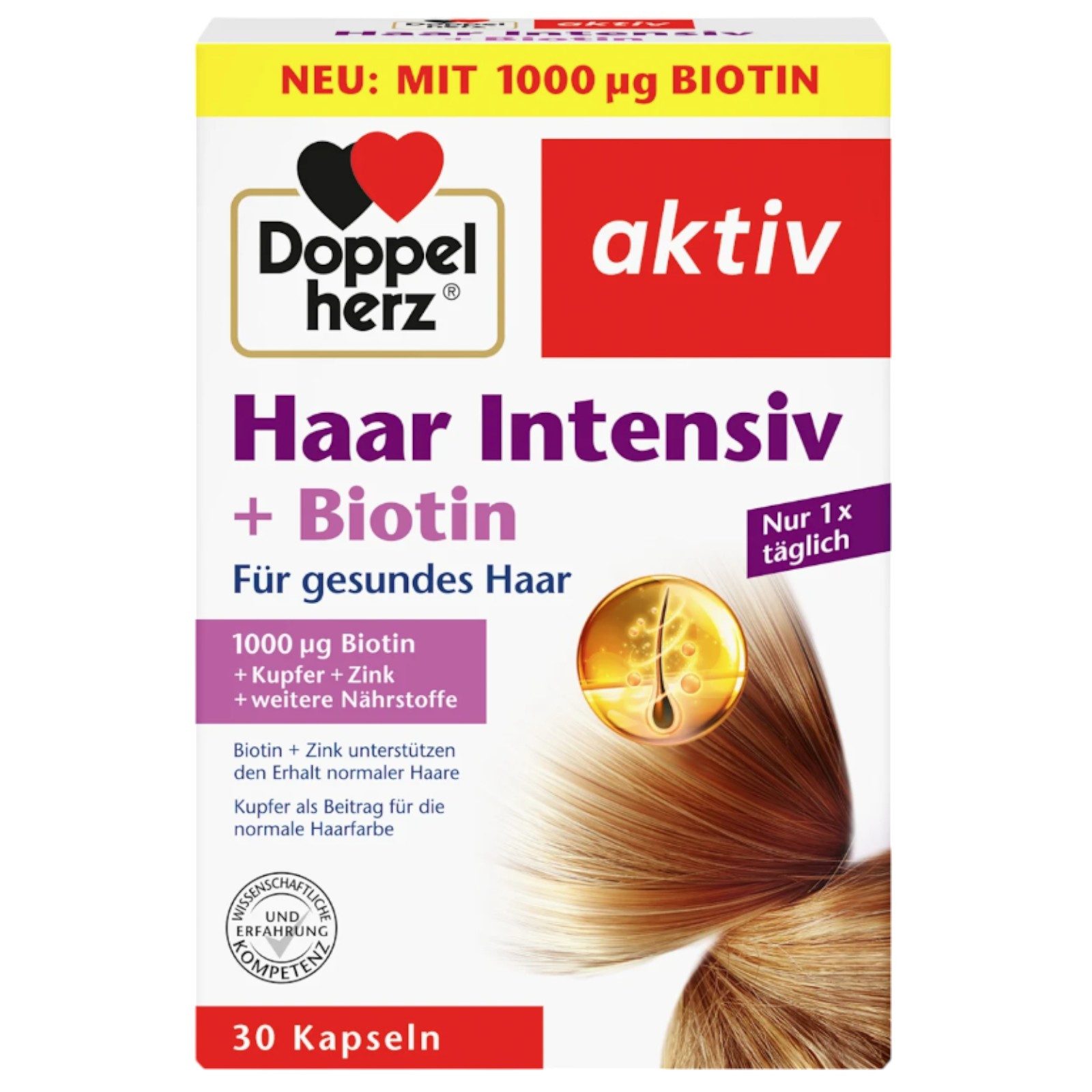 Doppelherz Haar Intensiv + Biotin Kapseln 30 St, 17,4 g Kapseln, 17.4 g