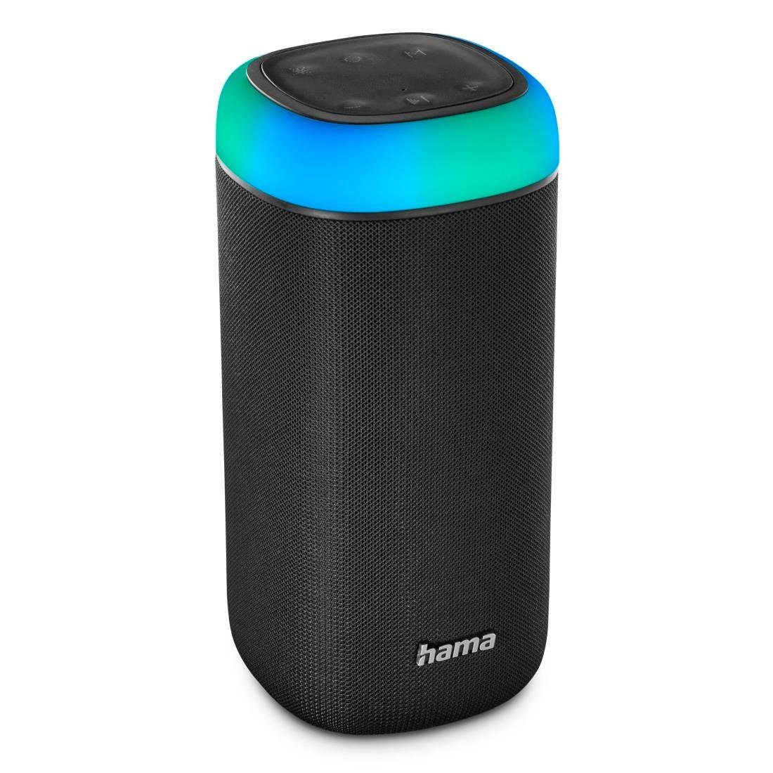 LED Bluetooth-Lautsprecher Sound) Shine Box Bass Bluetooth 2.0 Sound spritzwassergeschützt schwarz Xtra 360ᵒ (Freisprechanlage,Xtra Hama Bass,360ᵒ