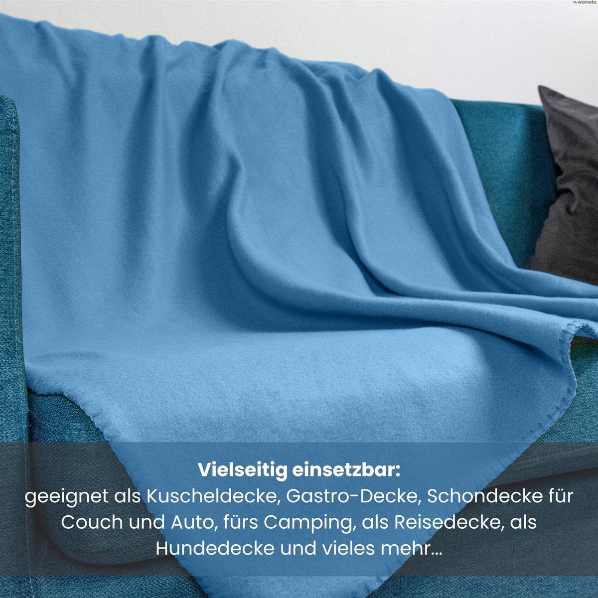 Wohndecke Polar-Fleece ca. 130x160, wometo, OEKO-TEX®, Fleecedecke mit Kettel-Einfassung & Anti-Pilling – Bild 5 von 5