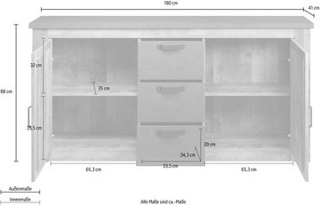 trendteam Sideboard Granada, Diagonale Sprossen