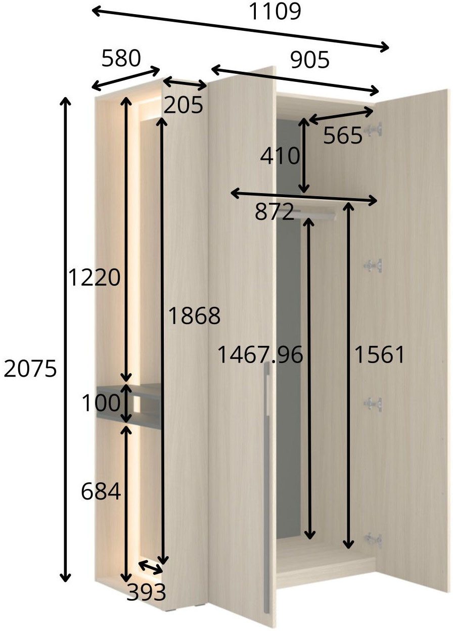 Home affaire Einlegeboden TRENTO Regalböden im 3er Set, für mehr Stauraum und Ordnung (Set, 3 St., Maße je Stück B/T/H: 87/55/1,6 cm), FSC-zertifizierter Holzwerkstoff, passend zum Schrank TRENTO