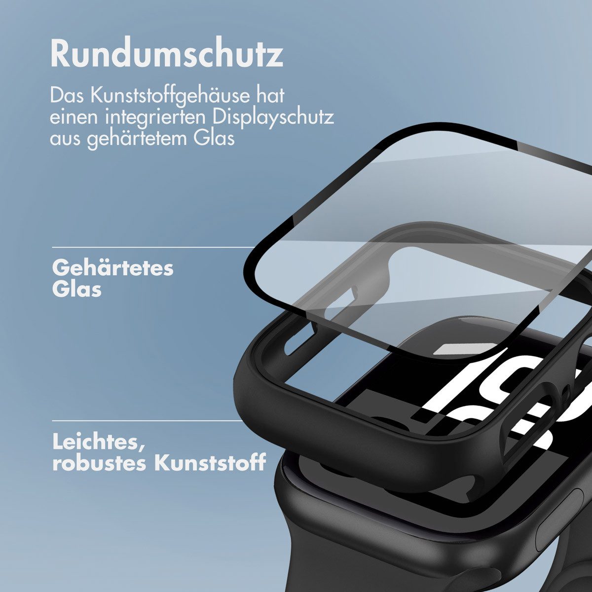 imoshion Displayschutzfolie imoshion Full Cover Hard Case Apple Watch 10 / 11 / 12 - 46 mm - Schwa, 1 Stück – Bild 2 von 5