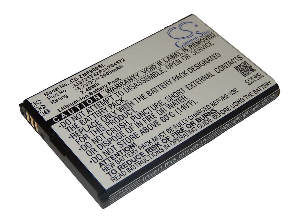 vhbw kompatibel mit ZTE MF90, MF91 Akku Li-Ion 2000 mAh (3,7 V)