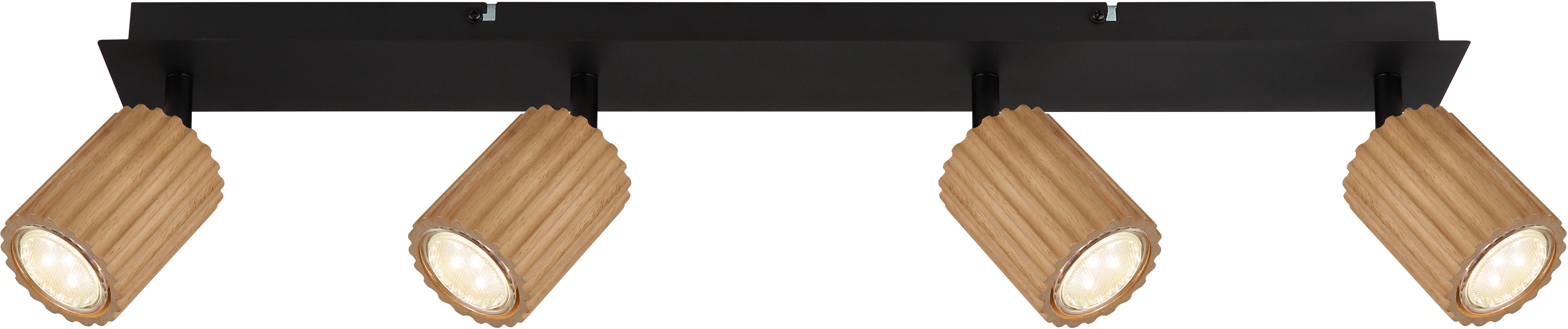 GLOBO LIGHTING Deckenstrahler WENZEL, ohne Leuchtmittel, Deckenspot/Holz/Flur/Wohnzimmer/LxBxH: 650x80x130mm