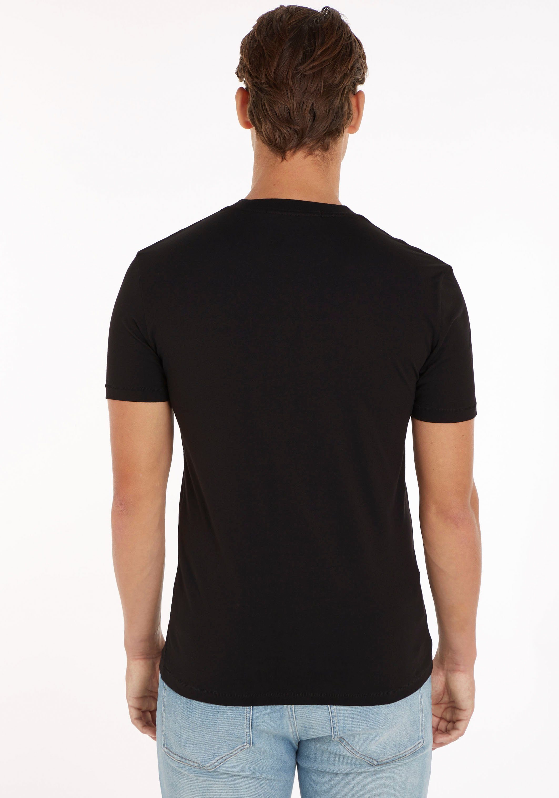 Calvin Klein Jeans T-Shirt Brust mit Black auf SEASONAL Ck Klein Calvin TEE Logoschriftzug der MONOLOGO