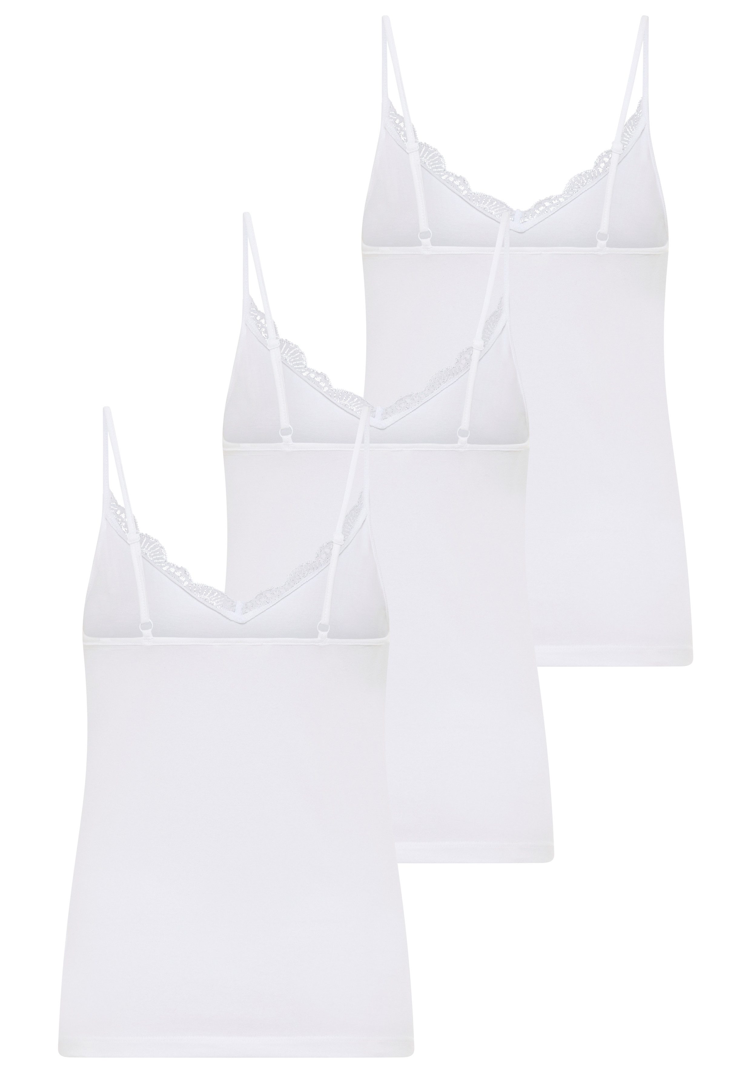 YSABEL MORA Unterhemd BASIC COLLECTION COTTON WITH LACE (3er Pack) das perfekte Basic-Top für jeden Tag