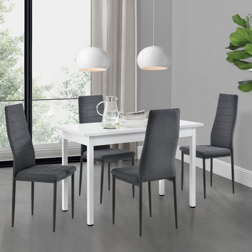en.casa Essgruppe, (Set, 5-tlg., Esstisch mit 4 Stühlen ...