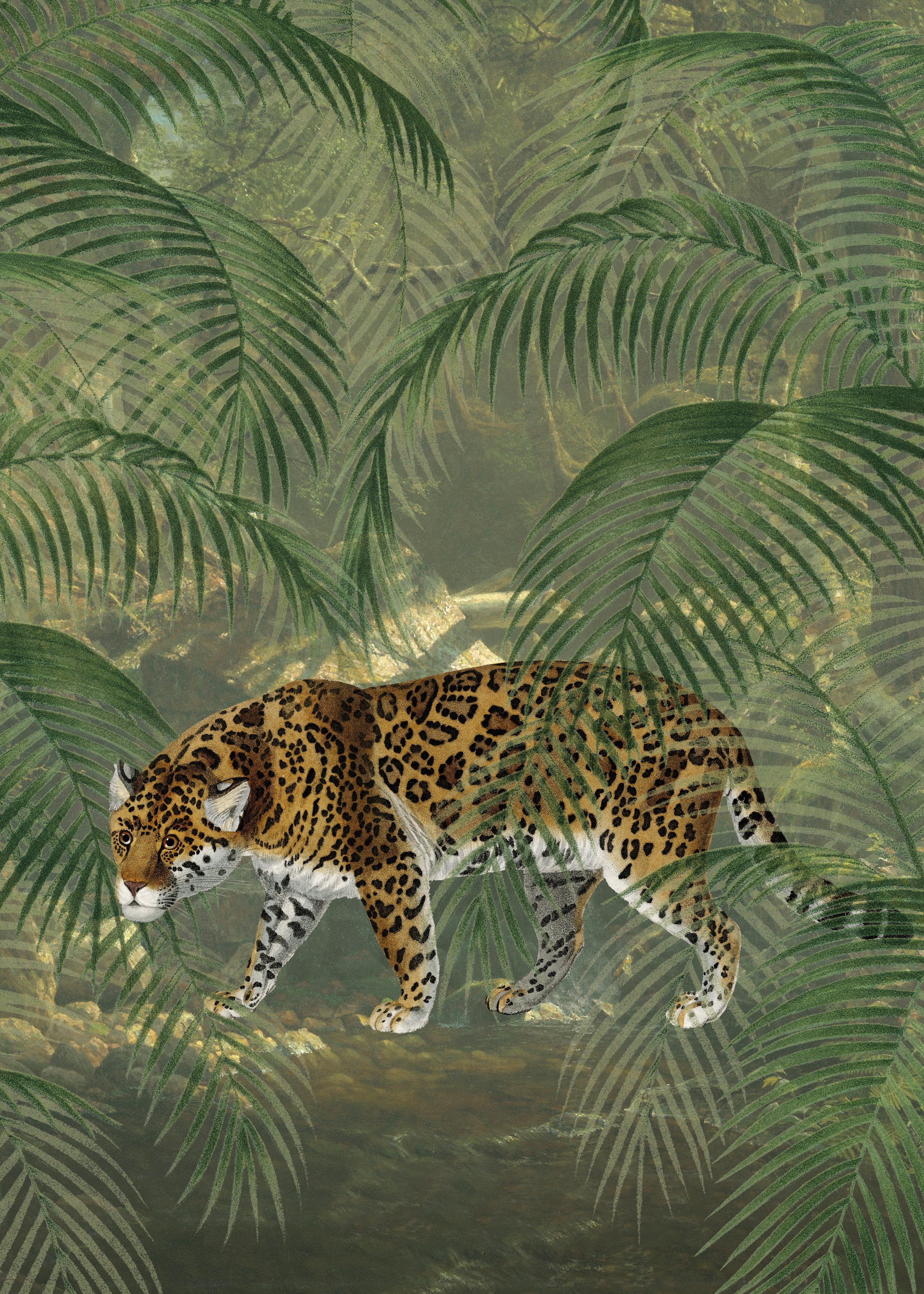 Art for the home Fototapete Leopard, botanisch, (1 St), 280x200cm
