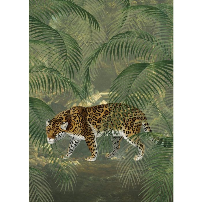 Art for the home Fototapete Leopard botanisch (1 St) 280x200cm
