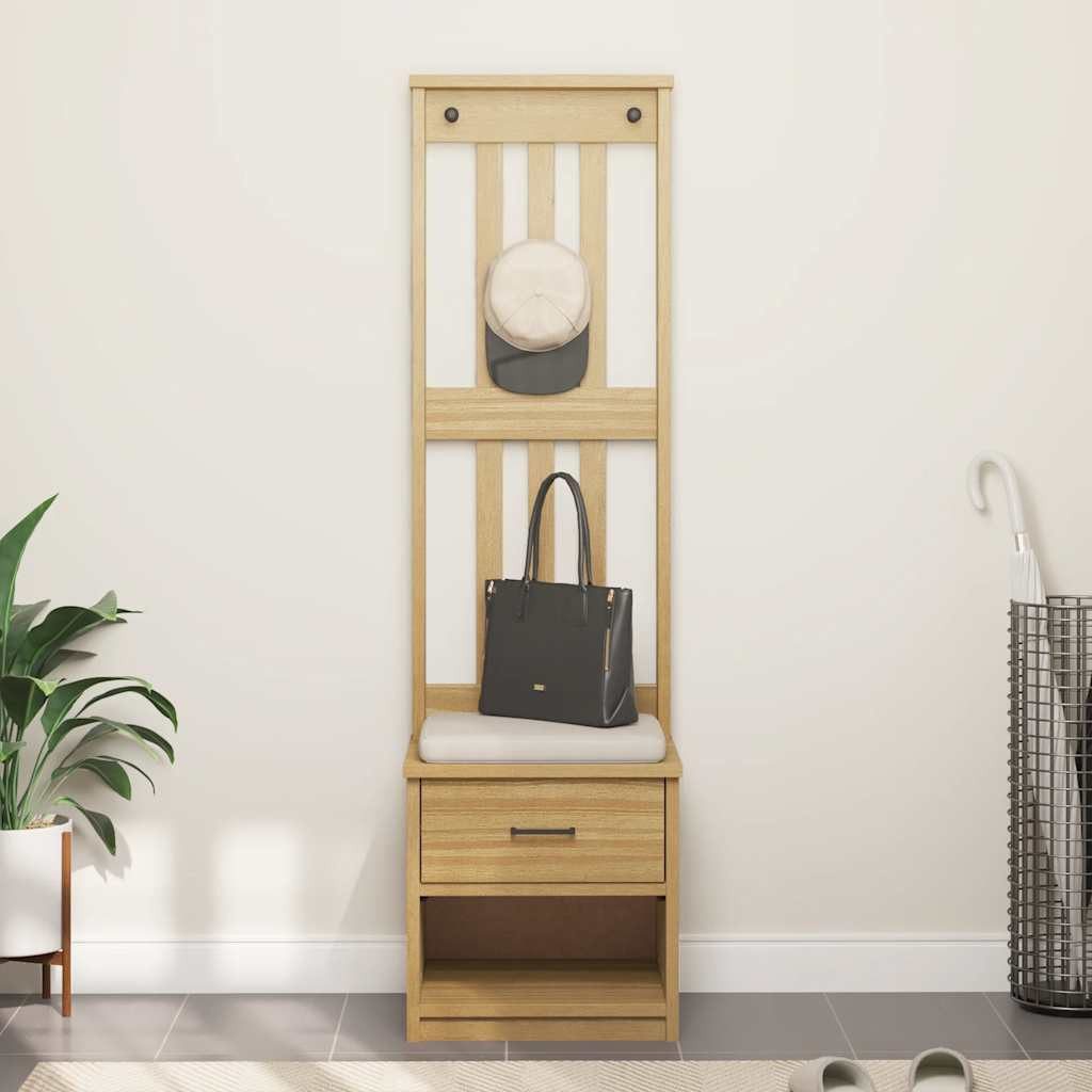vidaXL Sitzbank Garderobenständer SANDNES 45x40x159,5 cm Massivholz Kiefer