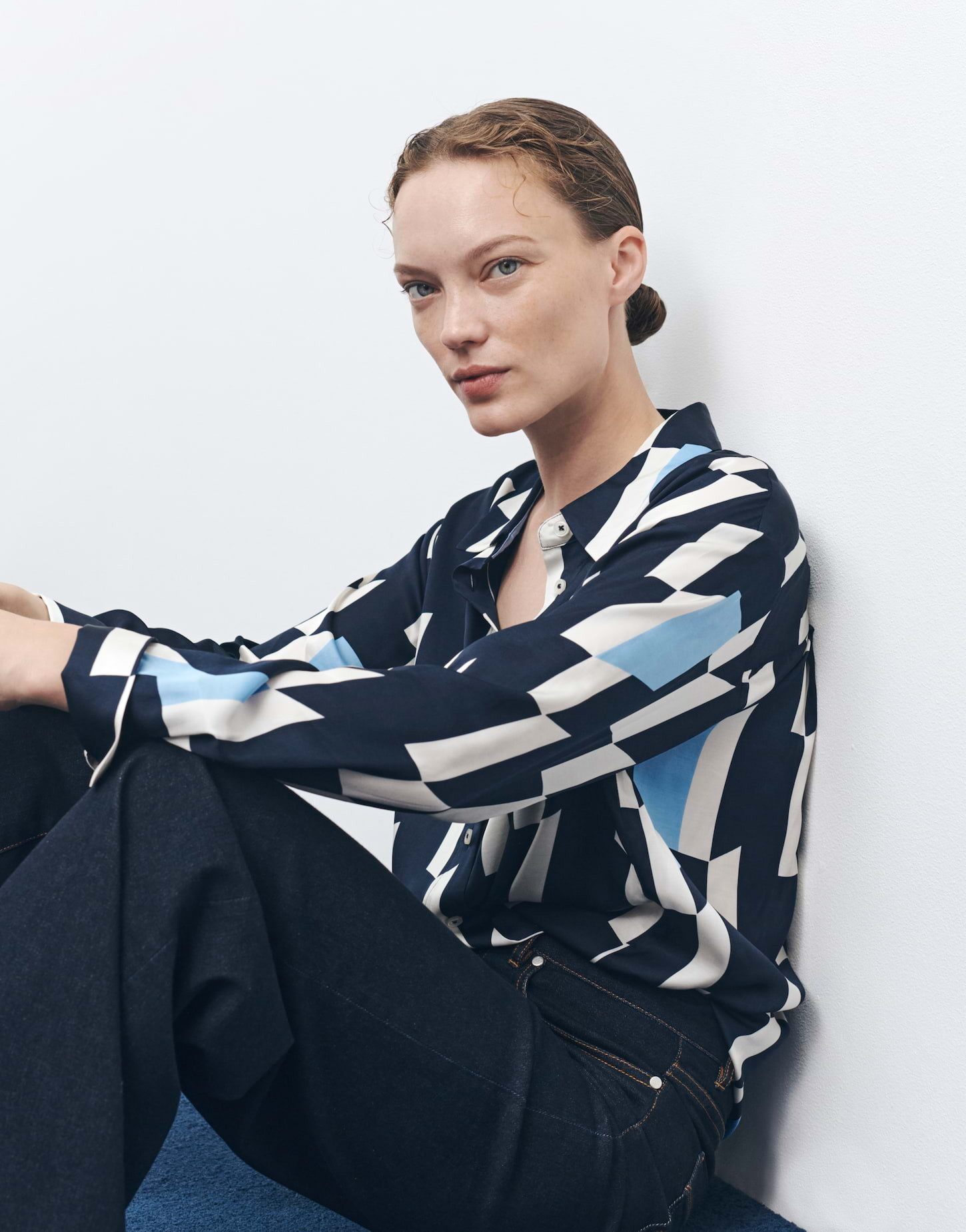 someday Langarmbluse Printbluse ZINNOVA Loose in Satin Optik