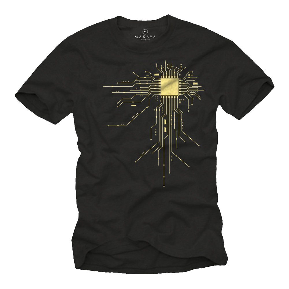 Print-Shirt Herren Nerd T-Shirt Computer CPU Aufdruck Gamer Männer Geschenke Jungs