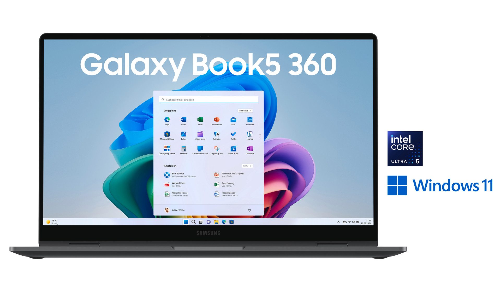 Samsung Galaxy Book5 360 15,6'' (NP750Q) Ultra5 16 GB + 512 GB Convertible Notebook (39,6 cm/15,6 Zoll, Intel Core Ultra 5, ARC, 16 GB, 512 GB SSD)