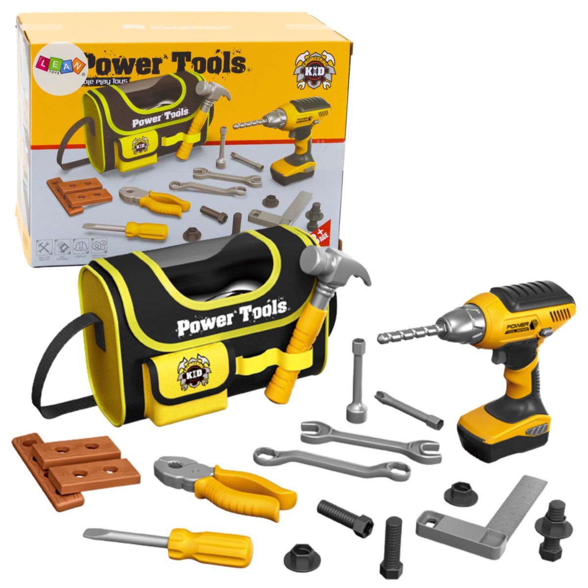 Wisam Lernspielzeug DIY Kit Tools Battery Powered Drill Bag