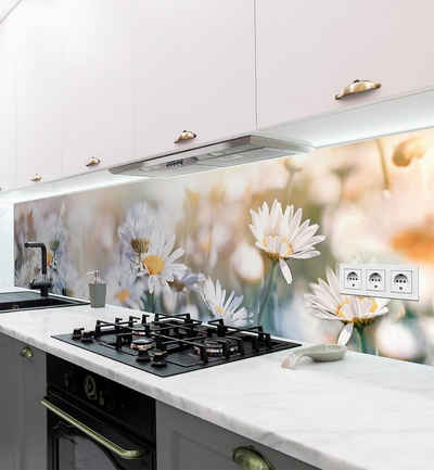 MyMaxxi Dekorationsfolie Küchenrückwand Blumen Margeriten selbstklebend Spritzschutz Folie