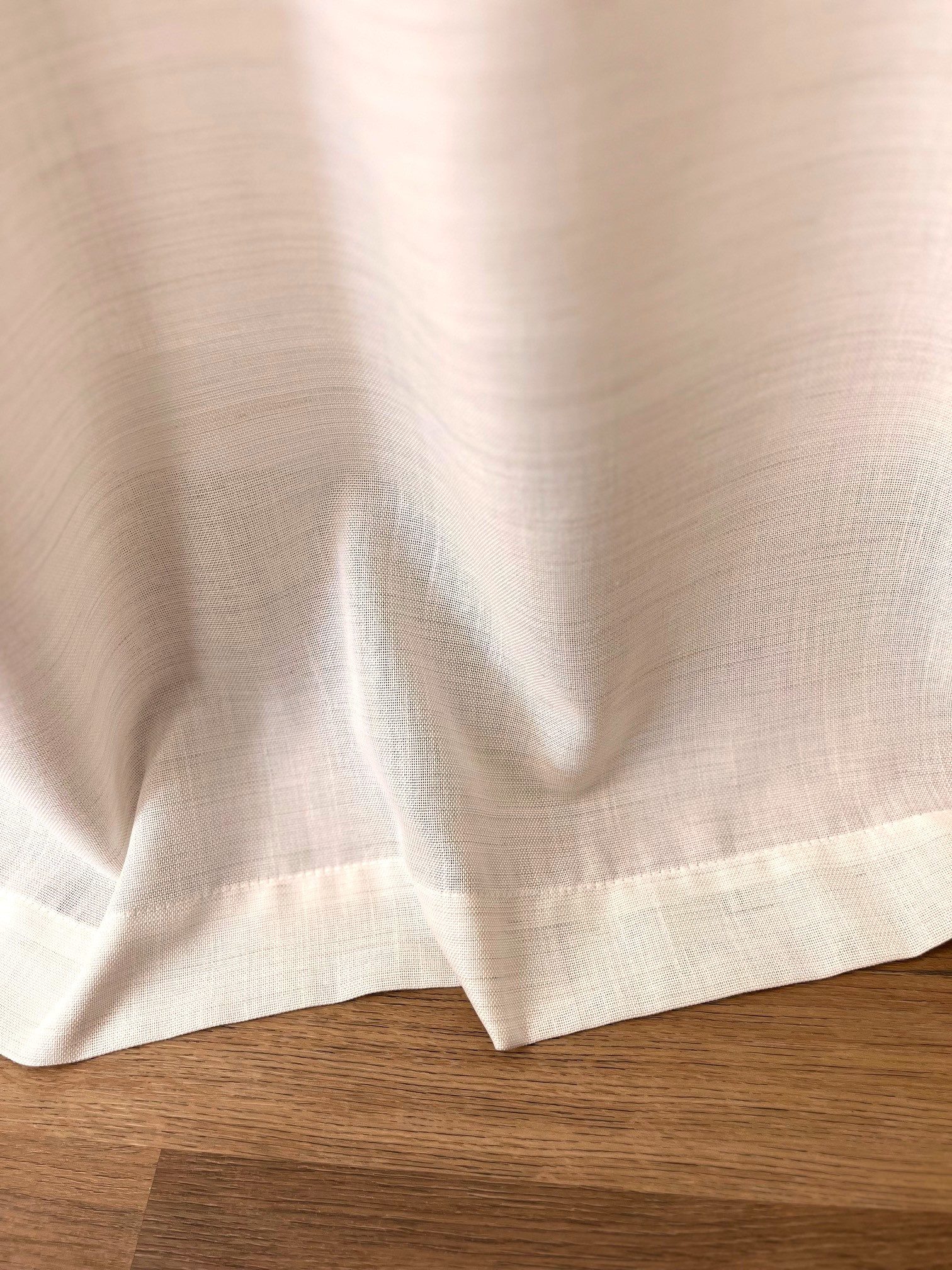 novumfix Gardine Gardine hellbeige, Leinenstruktur, Kräuselband, extra lang bis 350 cm, blickdicht