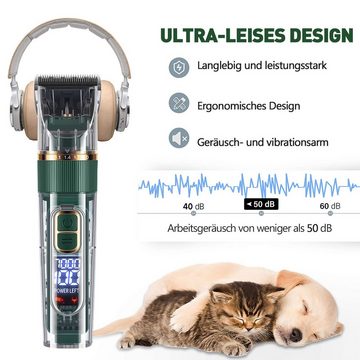GOOLOO Hundeschermaschine Hundeschermaschine Profi Schermaschine, Hund Tierhaarschneidemaschine, 4 Führungskämme enthalten (3mm/6mm/9mm/12mm),mit 3 Geschwindigkeiten, USB Hundeschermaschine