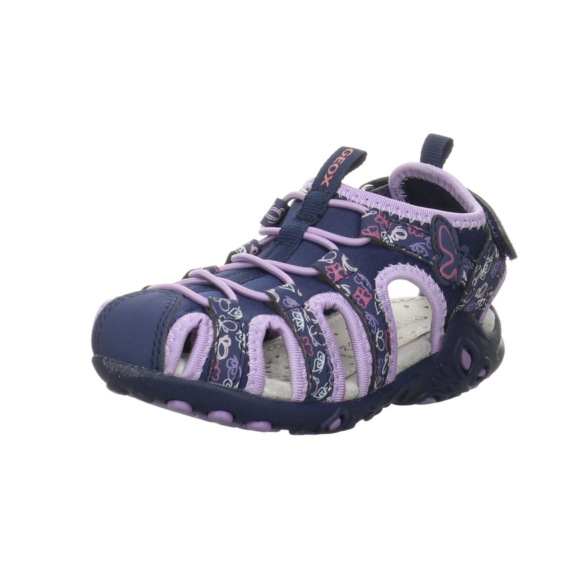 Geox Mädchen Sandalen Schuhe Whinberry Sandale Sandale Synthetikkombination Weiß (NAVY/DK LILAC)