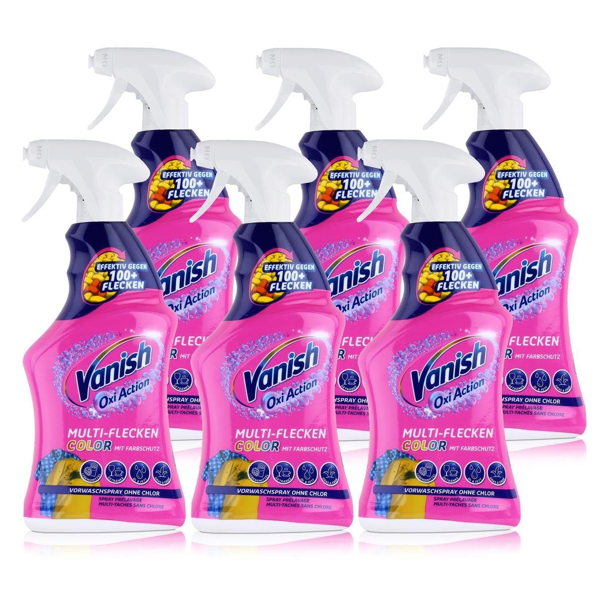VANISH Vanish Oxi Action Multi-Flecken Color 750ml mit Farbschutz (6er Pack) Spezialwaschmittel