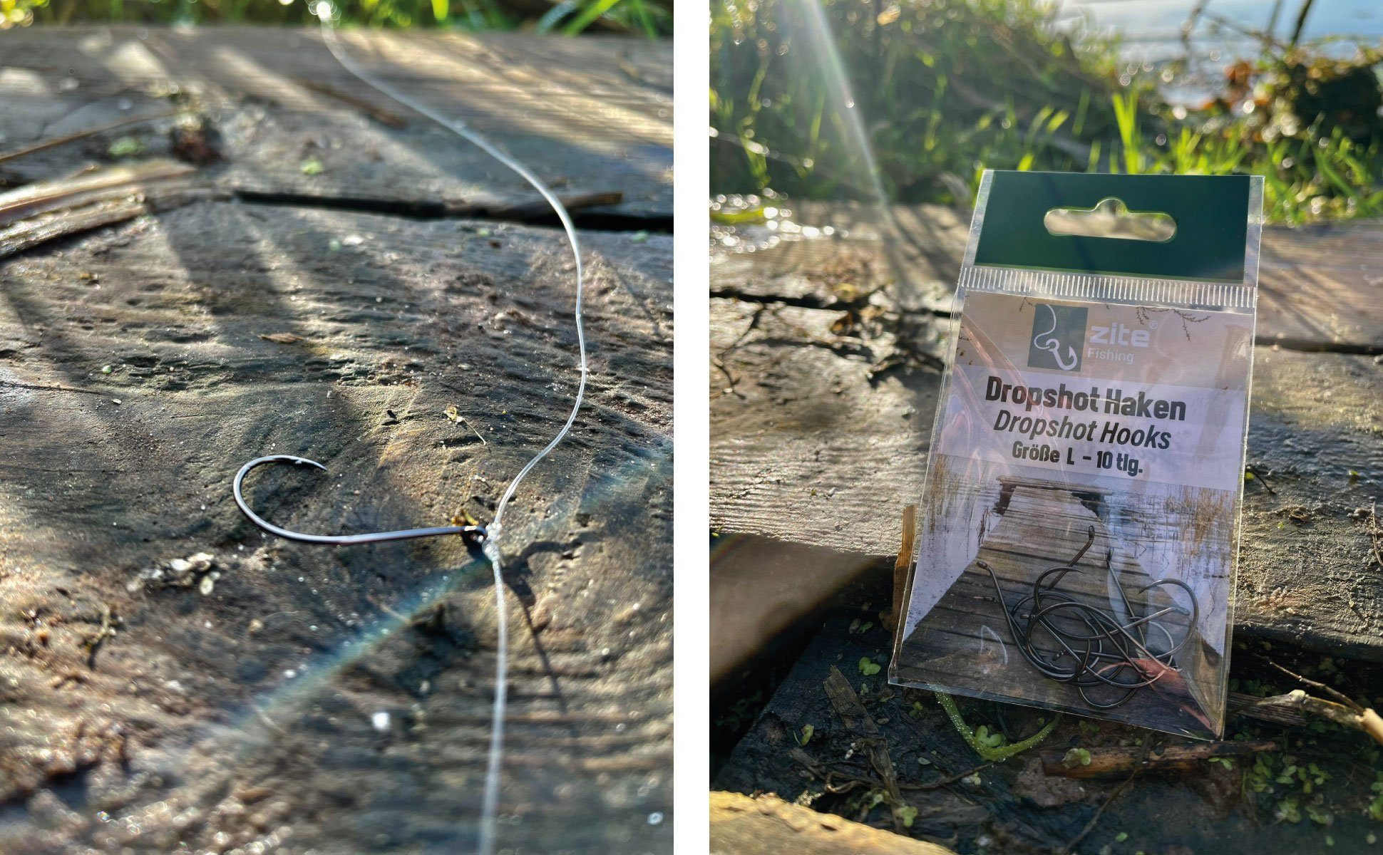 Zite Dropshot-Haken Set Größe M 10 Stück Vorfachhaken - Ideal für Zander & Barsch