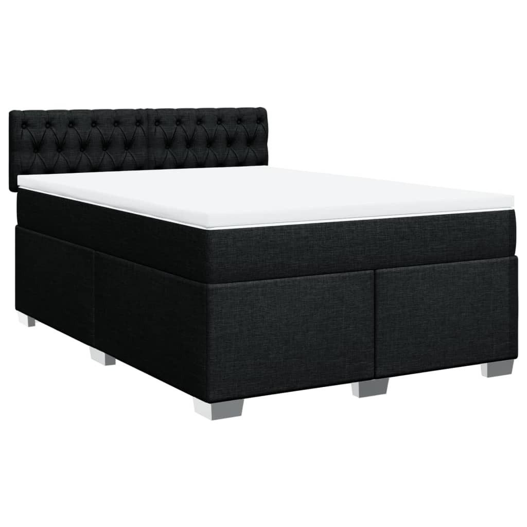 vidaXL Bett Boxspringbett mit Matratze Schwarz günstig online kaufen