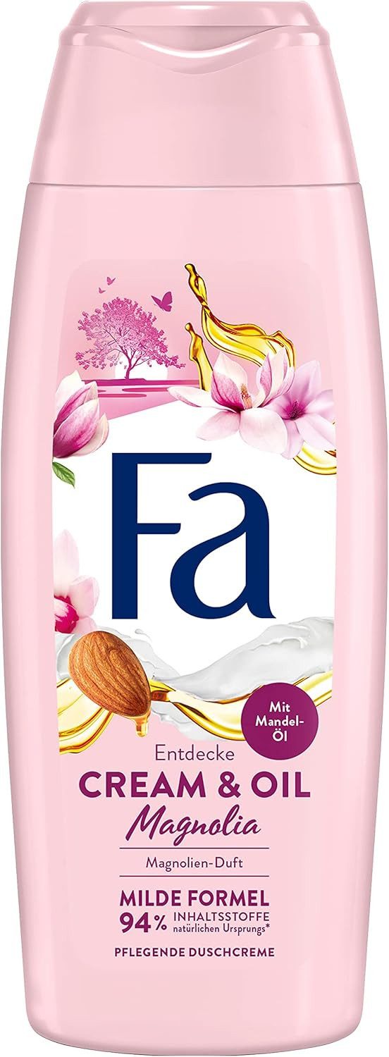 FA Duschgel pflegende Duschcreme Cream & Oil Magnolia, 6x 250 ml, 6-tlg., mit milder, veganer Formel